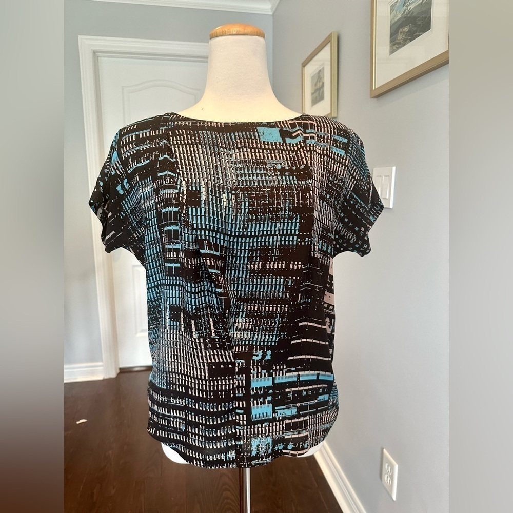 MEXX Boat Neck Extended Sleeve Abstract Print Blouse